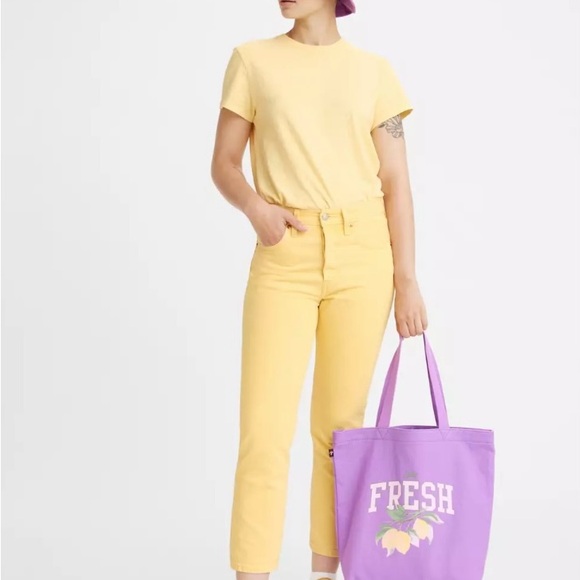 Cropped yellow original Levis 501s 27x26 - Picture 2 of 8